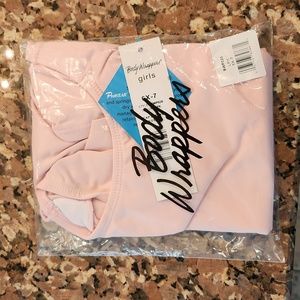 Girls Body Wrappers light pink cap sleeve leotard